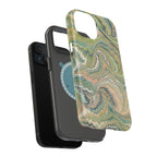 Green Pastel Italian Marble Design Magnetic MAG SAFE High Impact iPhone Cases