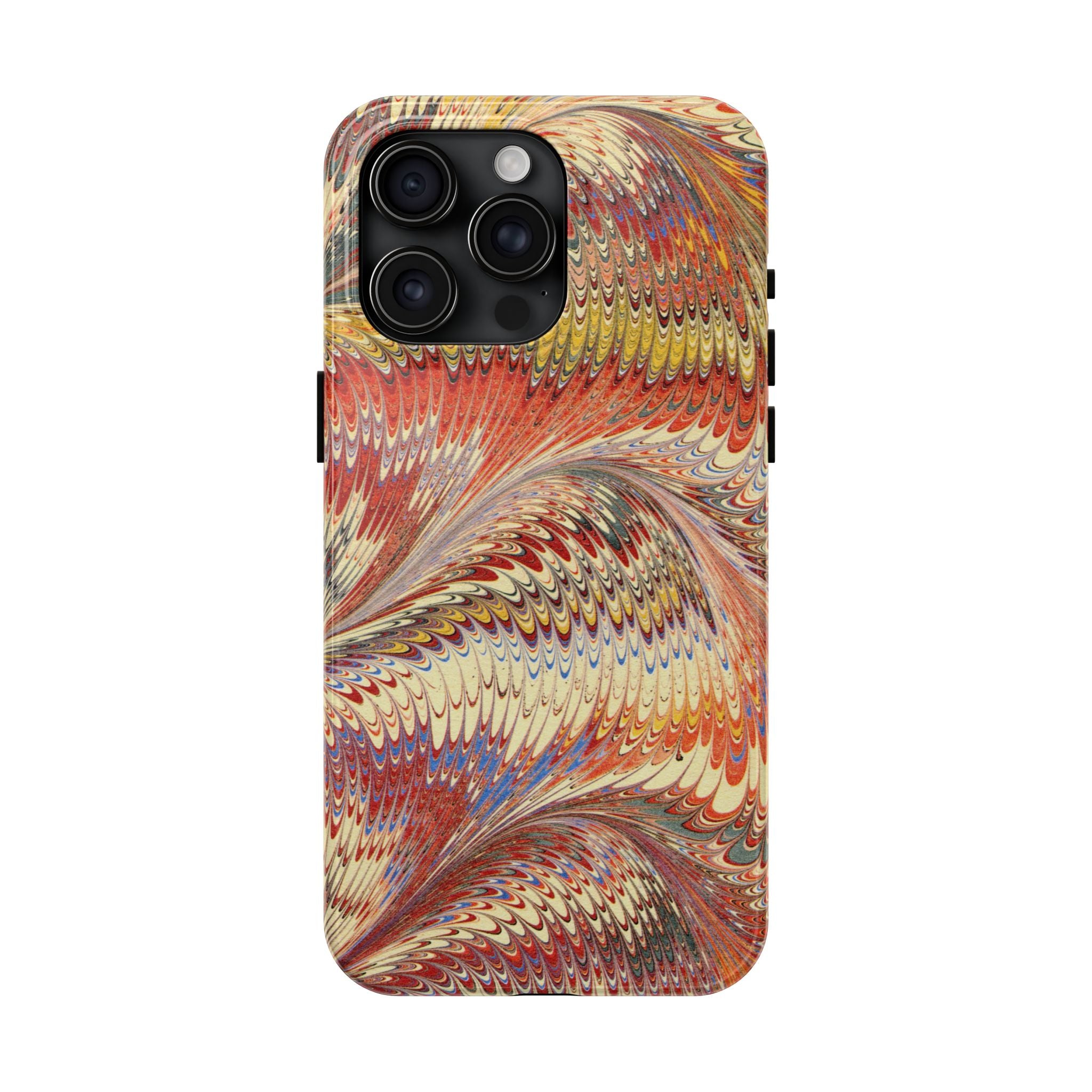 Rust and Gold Marble Italian Tough Phone Case — Durable Marbled Phone Case