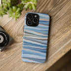 Blue Marbled Phone Cases iPhone 16 + Samsung + Apple + Google - all models, Vintage Marbled Design - Tough Cases