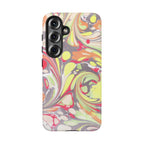 Yellow and Pink Swirl Marbled Italian Phone Case - Dual Layer - Matte or Glossy