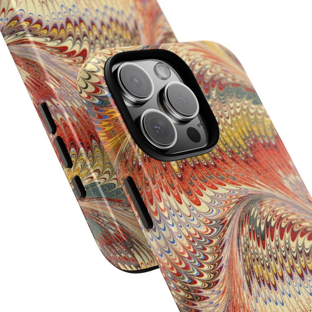 Orange, Rust, + Gold Marbled Phone Case — Dual Layer - Tough Protective Phone Cover