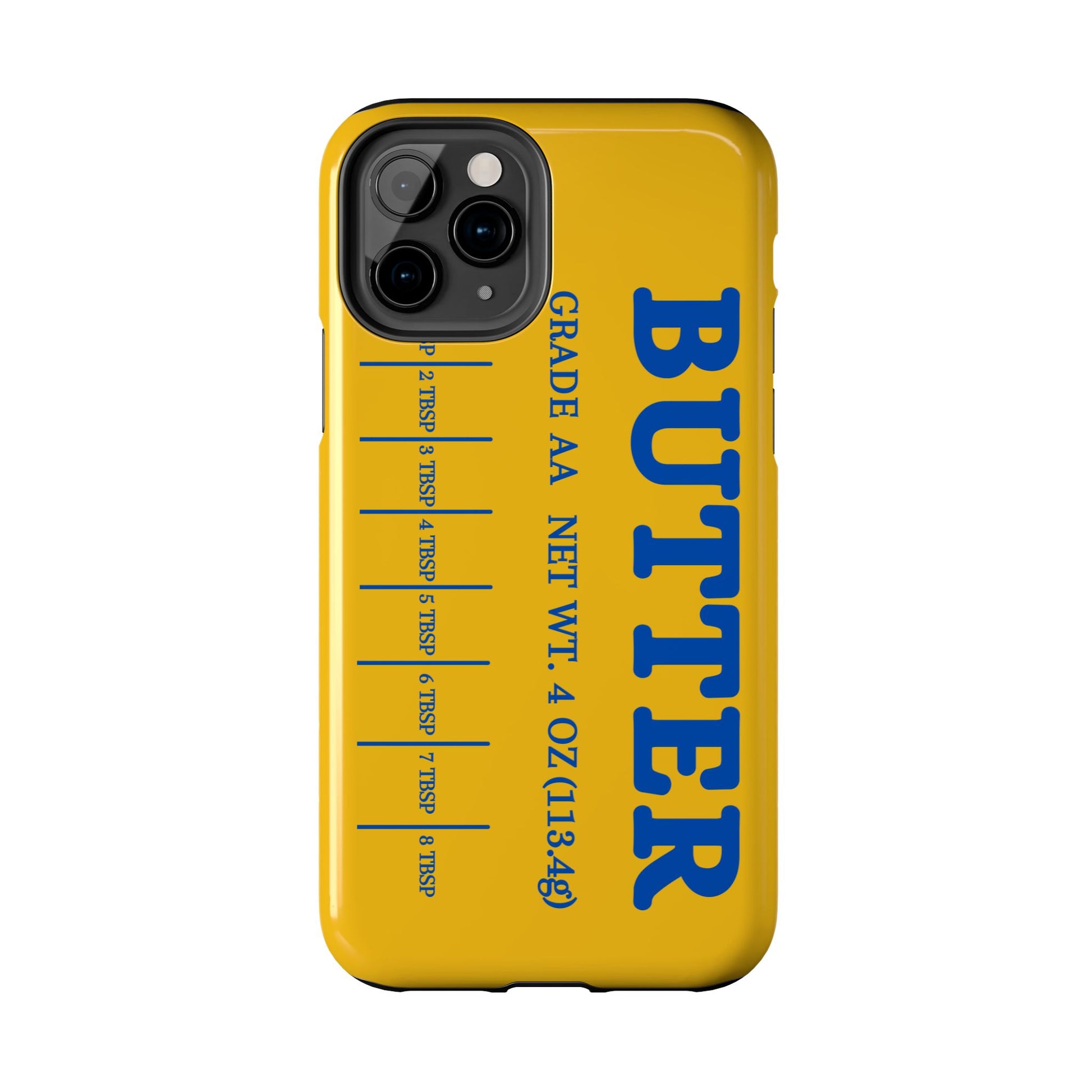 Butter Yellow Tough Phone Cases, Funny iPhone 16 Cover, Protective Case Gift for Techies, Yellow Phone Accessories, Unique Gift for Phone