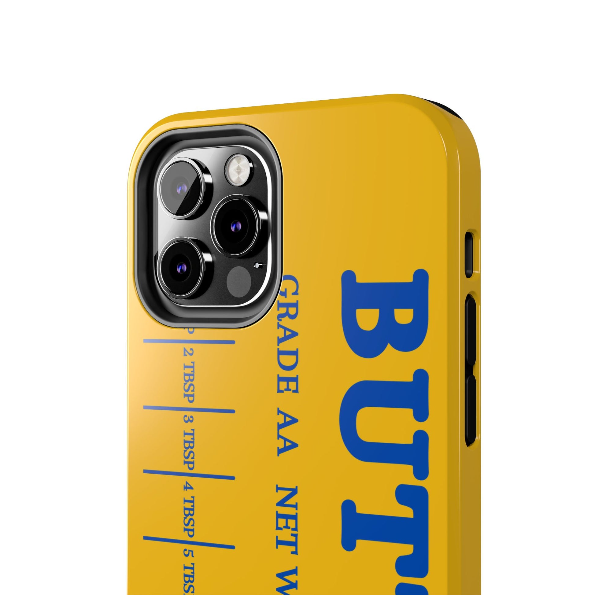 Butter Yellow Tough Phone Cases, Funny iPhone 16 Cover, Protective Case Gift for Techies, Yellow Phone Accessories, Unique Gift for Phone