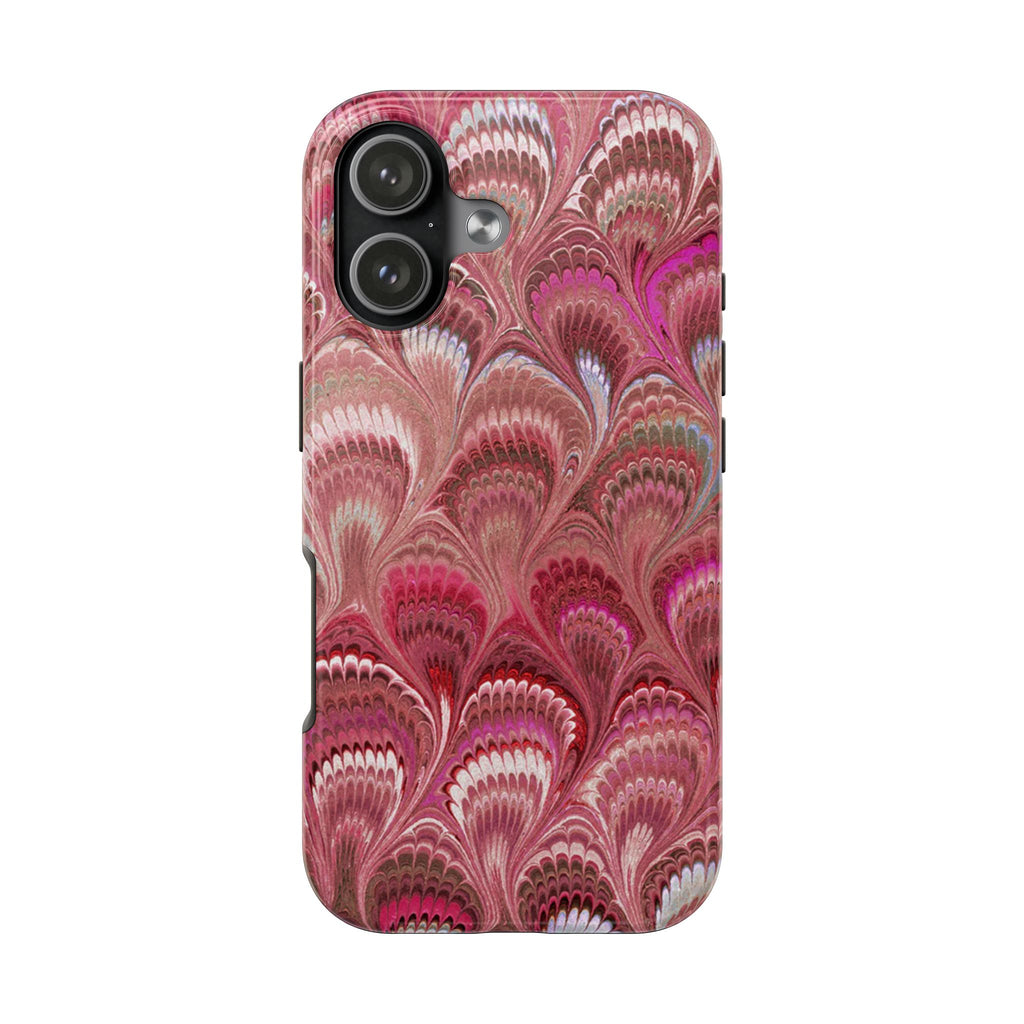 Pink Peacock Marble Italian Tough Phone Case — Durable Marbled Phone Case