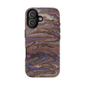 Lavender + Brown Italian Marble Design - Dual Layer Tough Phone Cases