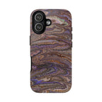 Lavender + Brown Italian Marble Design - Dual Layer Tough Phone Cases