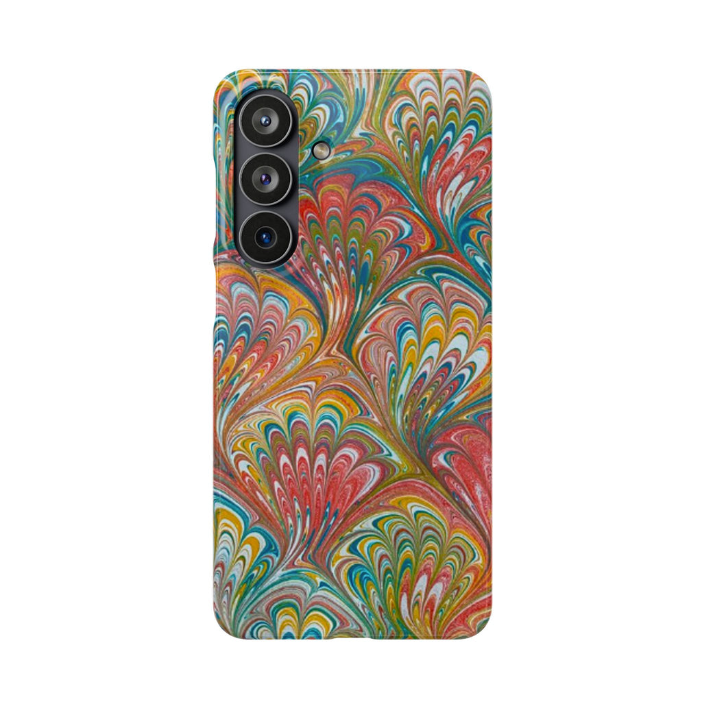 Red, Blue, Green Marbled Swirl Phone Case - Single Layer Slim Case