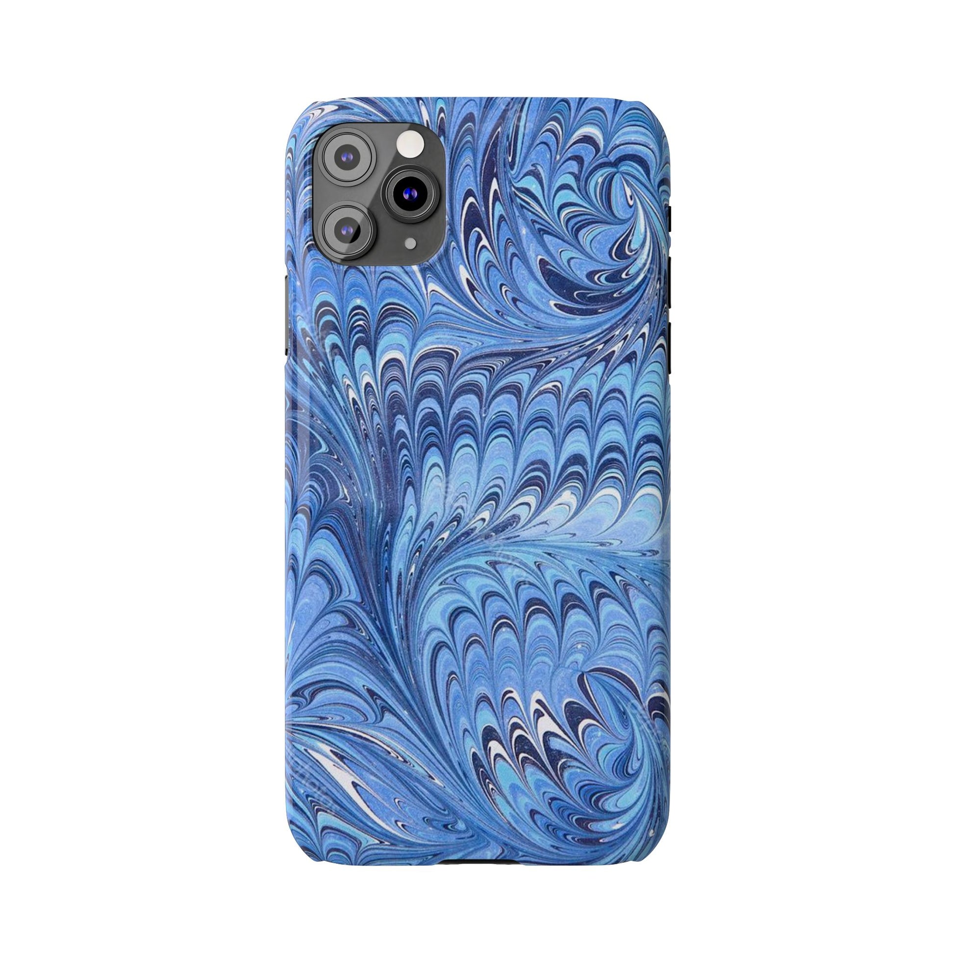 Blue Italian Marbled Design, Green and Blue Pallet, Slim Phone Case
