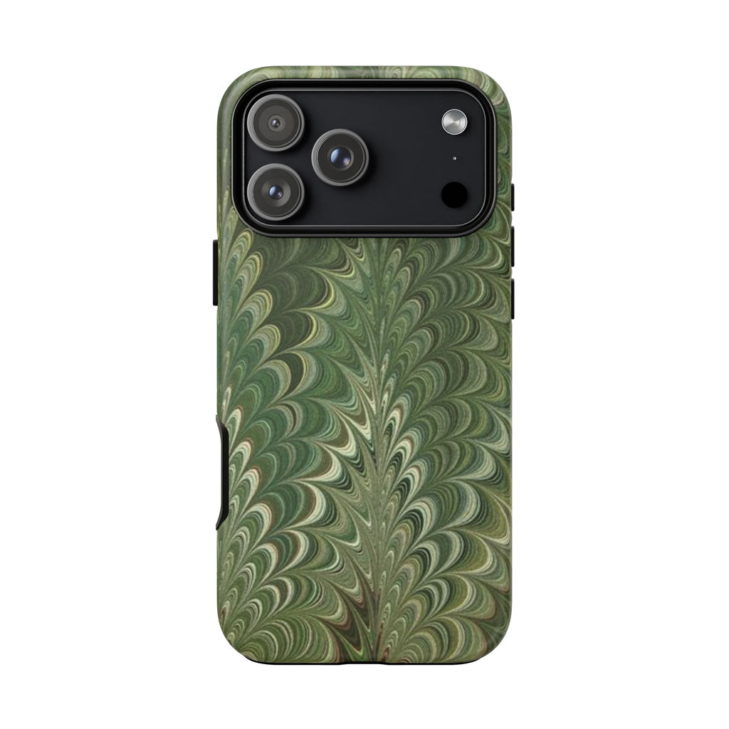 Deep Green Chevron Marbled Phone Case — Tough Protective Phone Cover