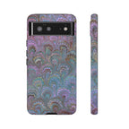 Lavender Marbled Peacock Durable Phone Case - Matte or Glossy