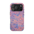 Dusty Pink + Blue Vintage Peacock Marbled Tough Phone Case - Dual Layer