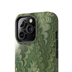 Deep Green Marble Italian Tough Phone Case — Durable Marbled Phone Case