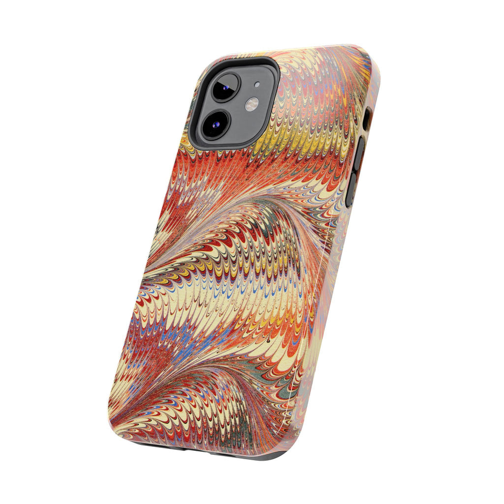 Marbled Swirl Tough Phone Case - Red Rust Orange Fall Colors, Heavy Duty Case. Alternative: Protective Phone Cover, Durable Smartphone Case,