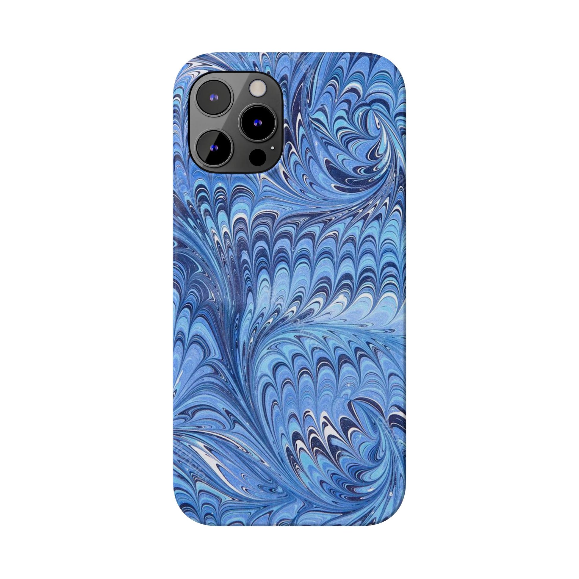 Blue Italian Marbled Design, Green and Blue Pallet, Slim Phone Case