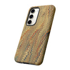 Beige and Blue Marbled Durable Phone Case - Dual Layer - Matte or Glossy