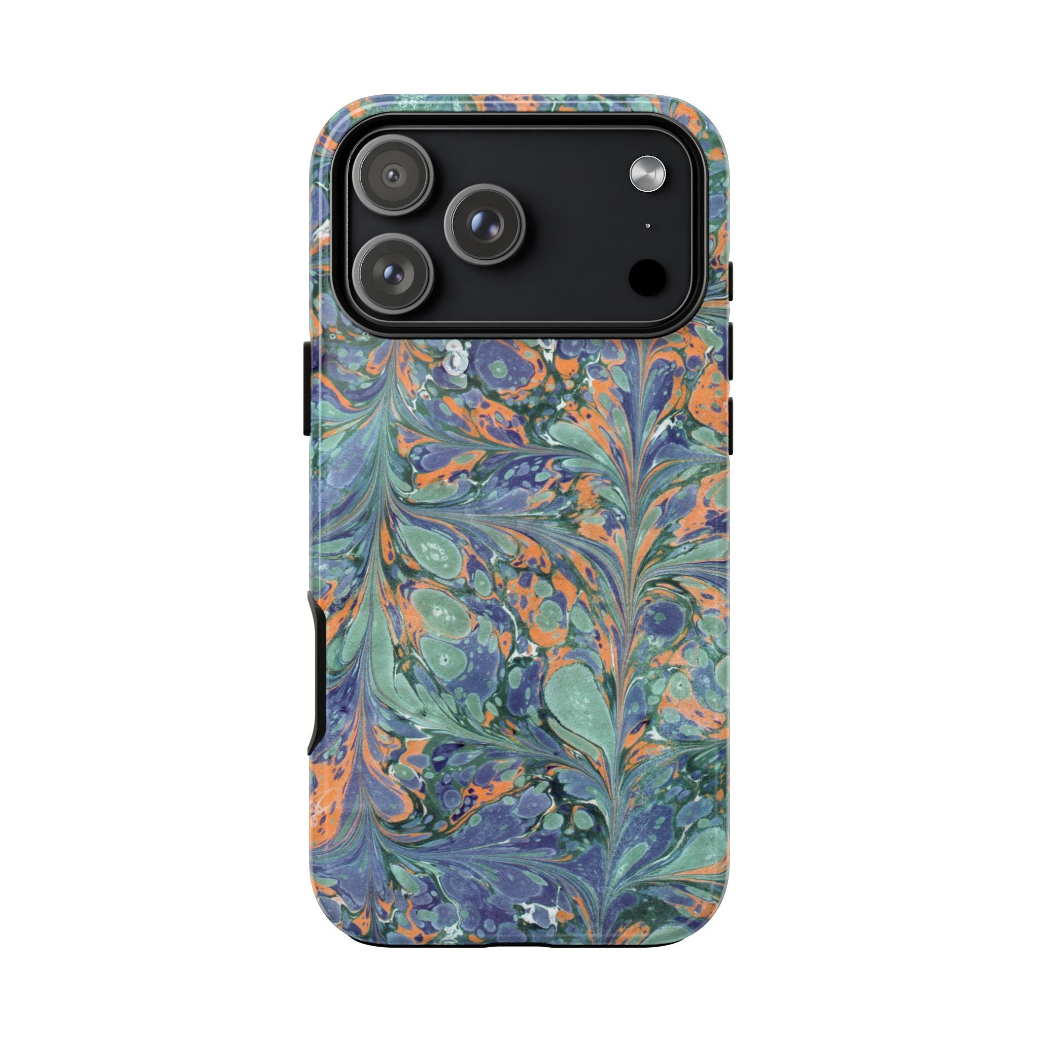 Green, Lavender + Orange Vintage Italian Marble Design - Dual Layer Phone Cases