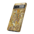 Golden Yellow Marbled Italian Phone Case - Dual Layer - Matte or Glossy