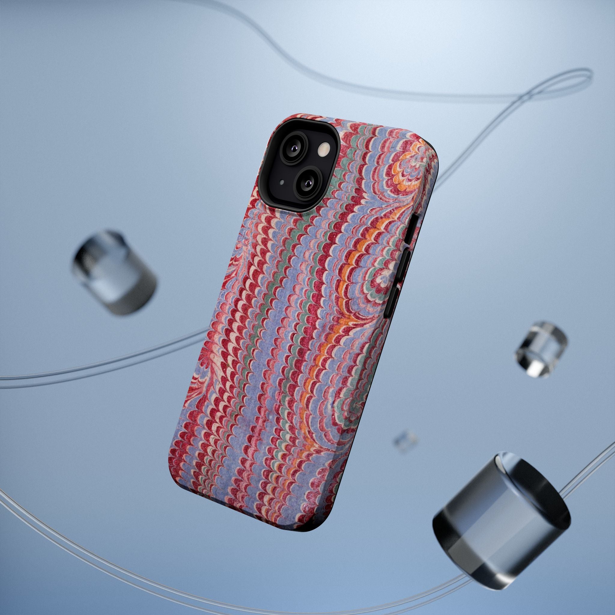 Burgundy and Lavendar Hues Italian Vintage Marble Design Phone Case for Apple + Samsung