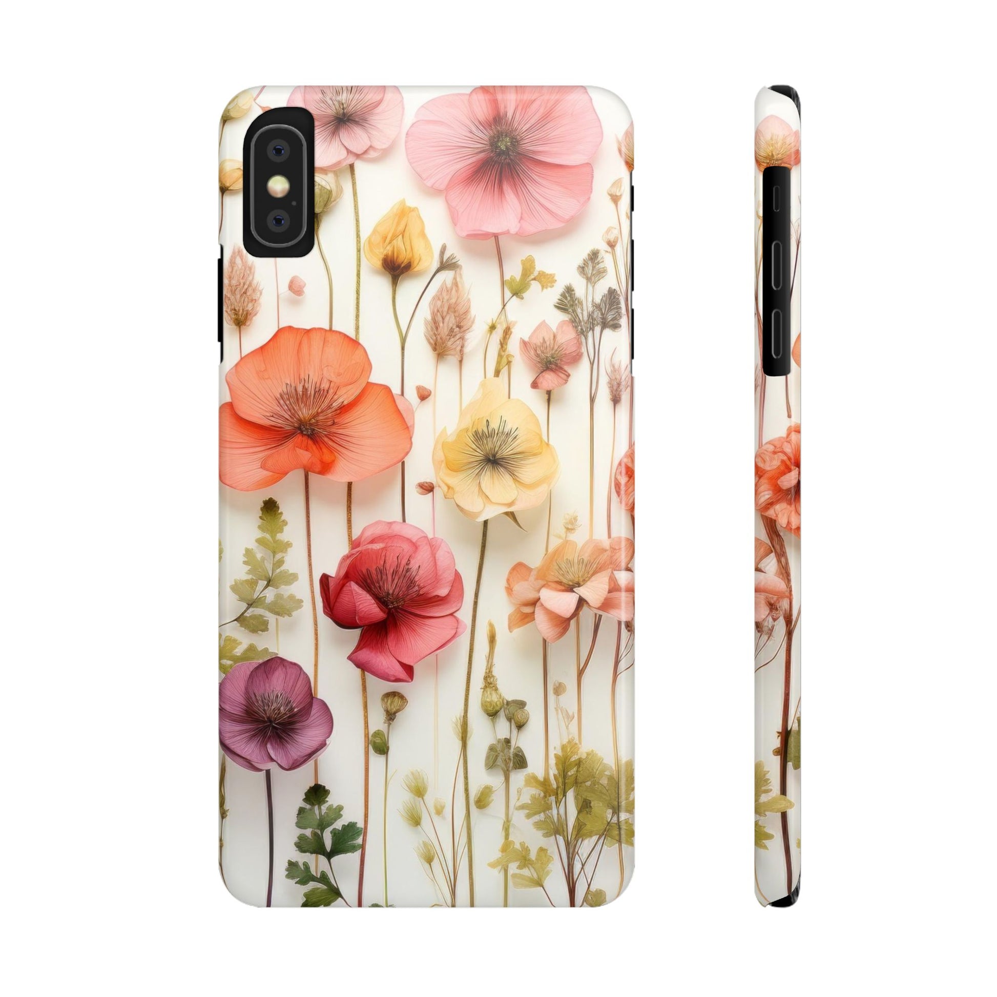 Floral, Pressed Flowers, Pink, Pastels, iPhone 16 and Other Sizes Phone Case, Mag Safe