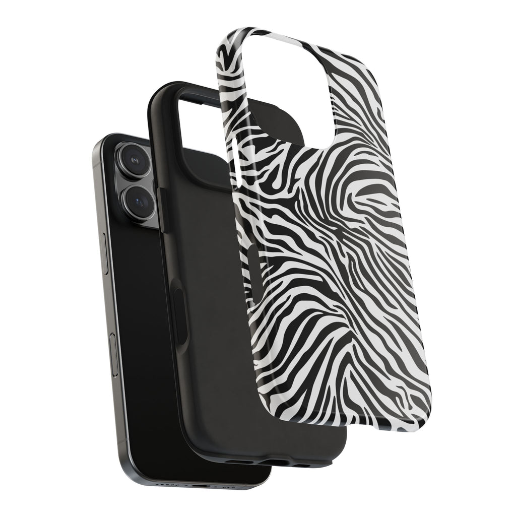 Zebra Black + White - Dual Layer Phone Case