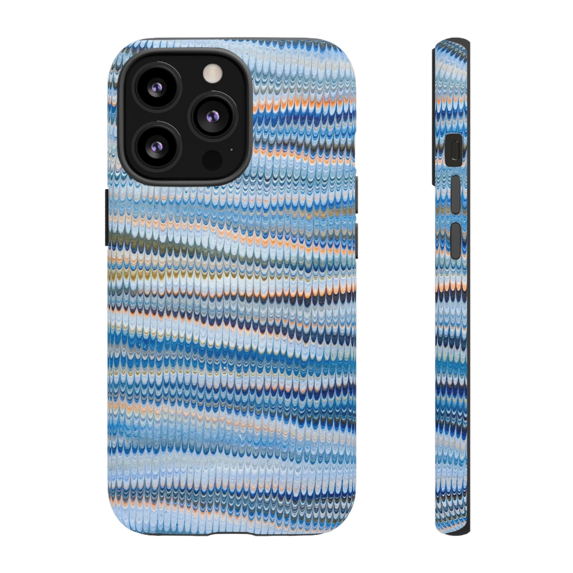 Blue Marbled Phone Cases iPhone 16 + Samsung + Apple + Google - all models, Vintage Marbled Design - Tough Cases