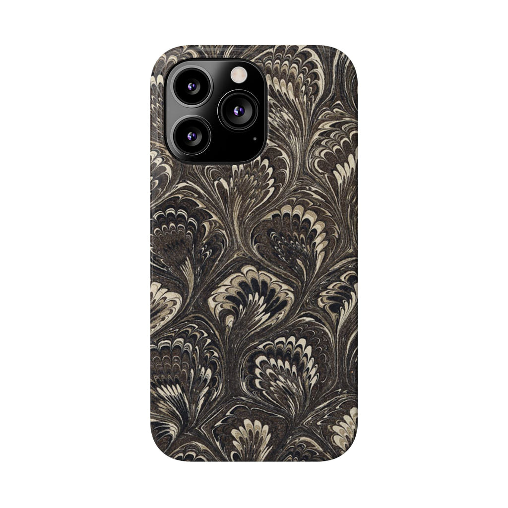 Black Italian Marble Design Slim iPhone 17 + all models Phone Cases