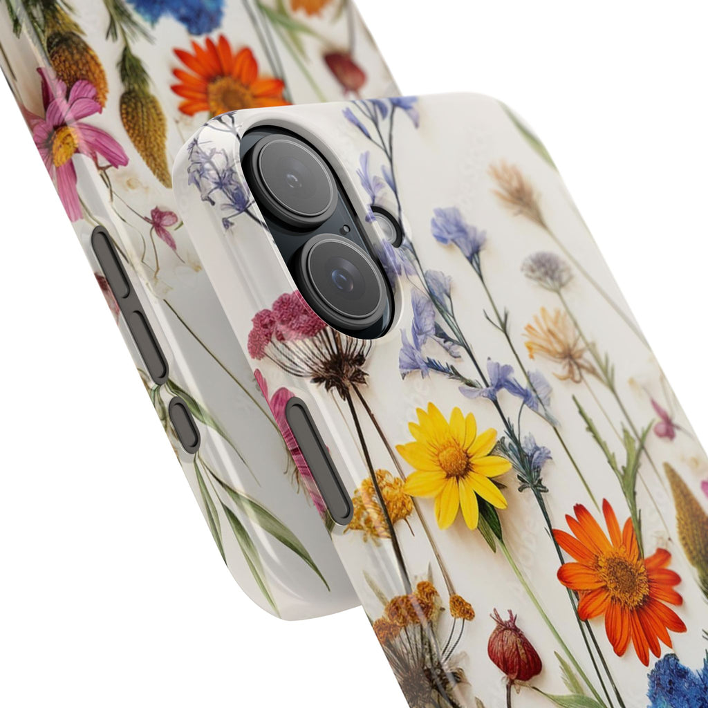 Floral Phone Cases, Slim Protective Cover, Pressed Flowers Design, iPhone 17 Case, Botanical Phone Accessories, Floral Theme Phone Case