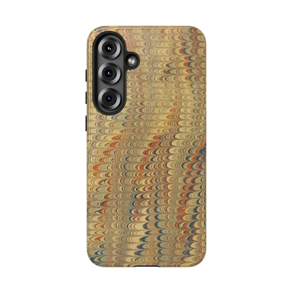 Beige and Blue Marbled Durable Phone Case - Dual Layer - Matte or Glossy