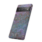 Lavender Marbled Peacock Durable Phone Case - Matte or Glossy