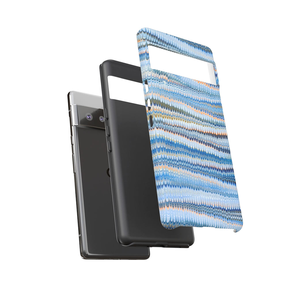 Blue Marbled Phone Cases iPhone 16 + Samsung + Apple + Google - all models, Vintage Marbled Design - Tough Cases
