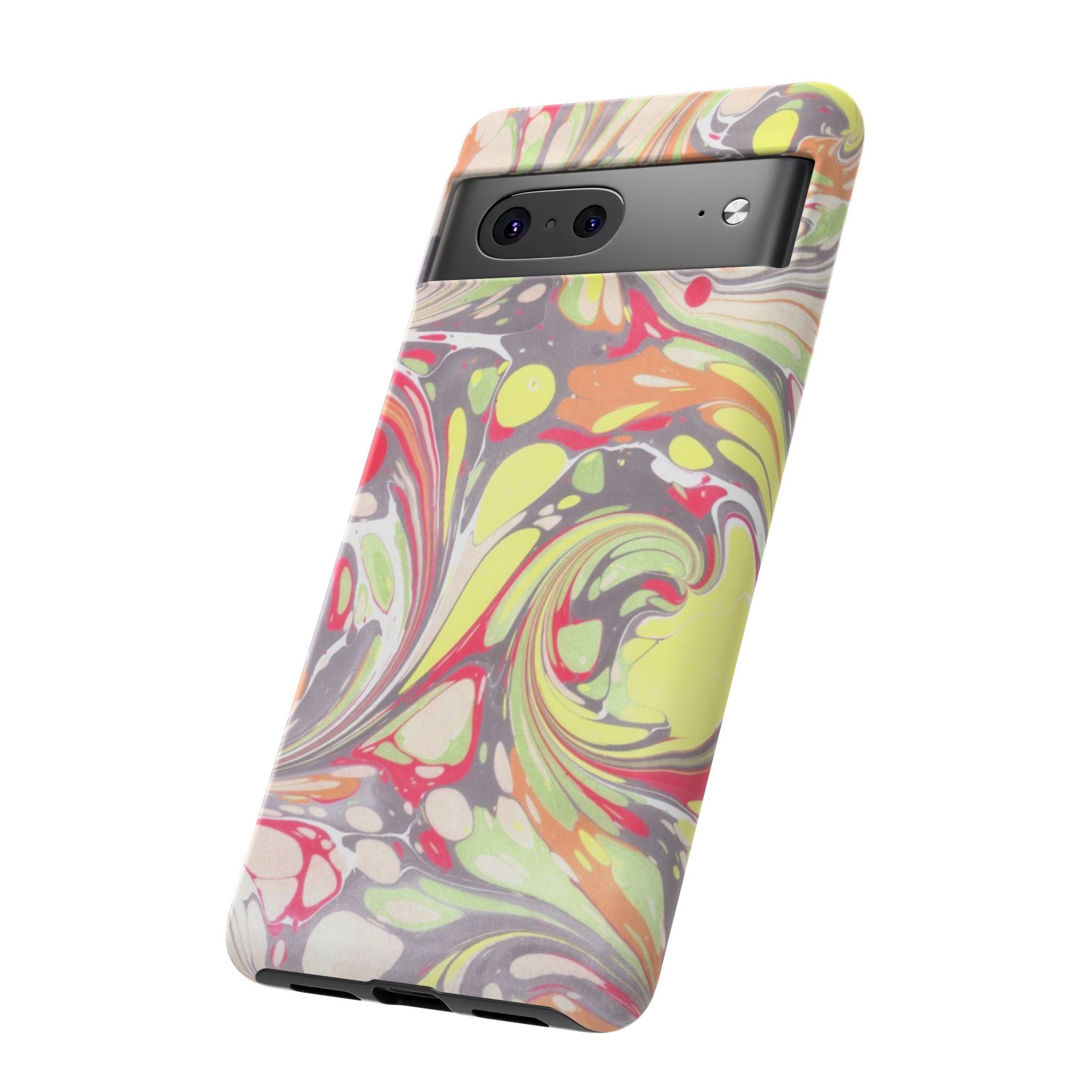 Yellow and Pink Swirl Marbled Italian Phone Case - Dual Layer - Matte or Glossy