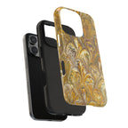 Golden Yellow Florentine Flow Marbled Design Dual Layer Phone Case