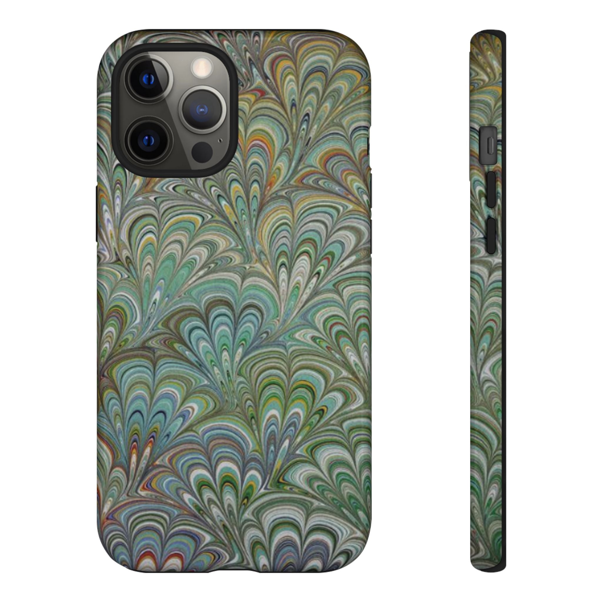Green Peacock Marbled Phone Case — "Tough Cases" Ultra-Tough Protective Cover