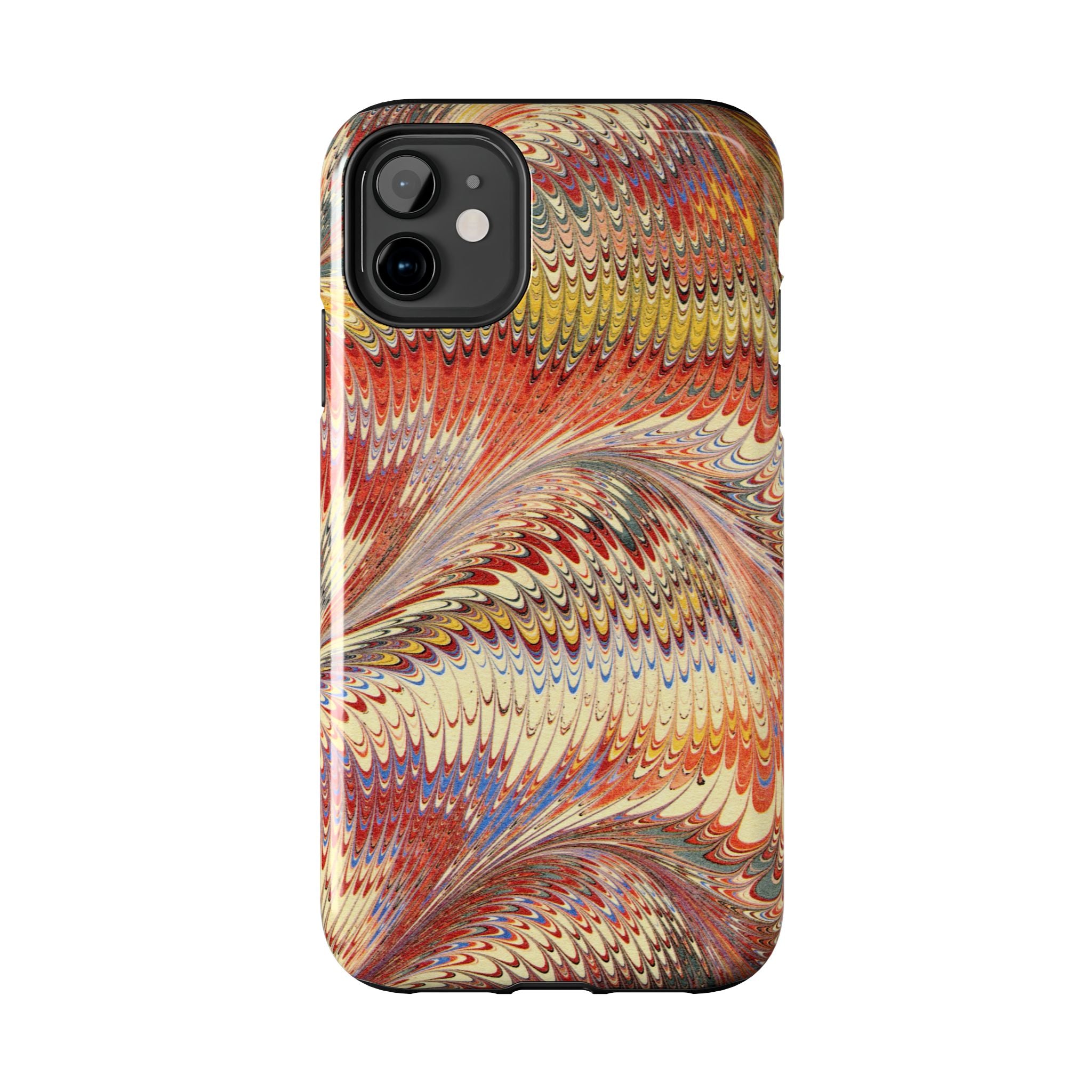 Marbled Swirl Tough Phone Case - Red Rust Orange Fall Colors, Heavy Duty Case. Alternative: Protective Phone Cover, Durable Smartphone Case,