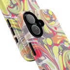 Yellow and Pink Swirl Marbled Italian Phone Case - Dual Layer - Matte or Glossy