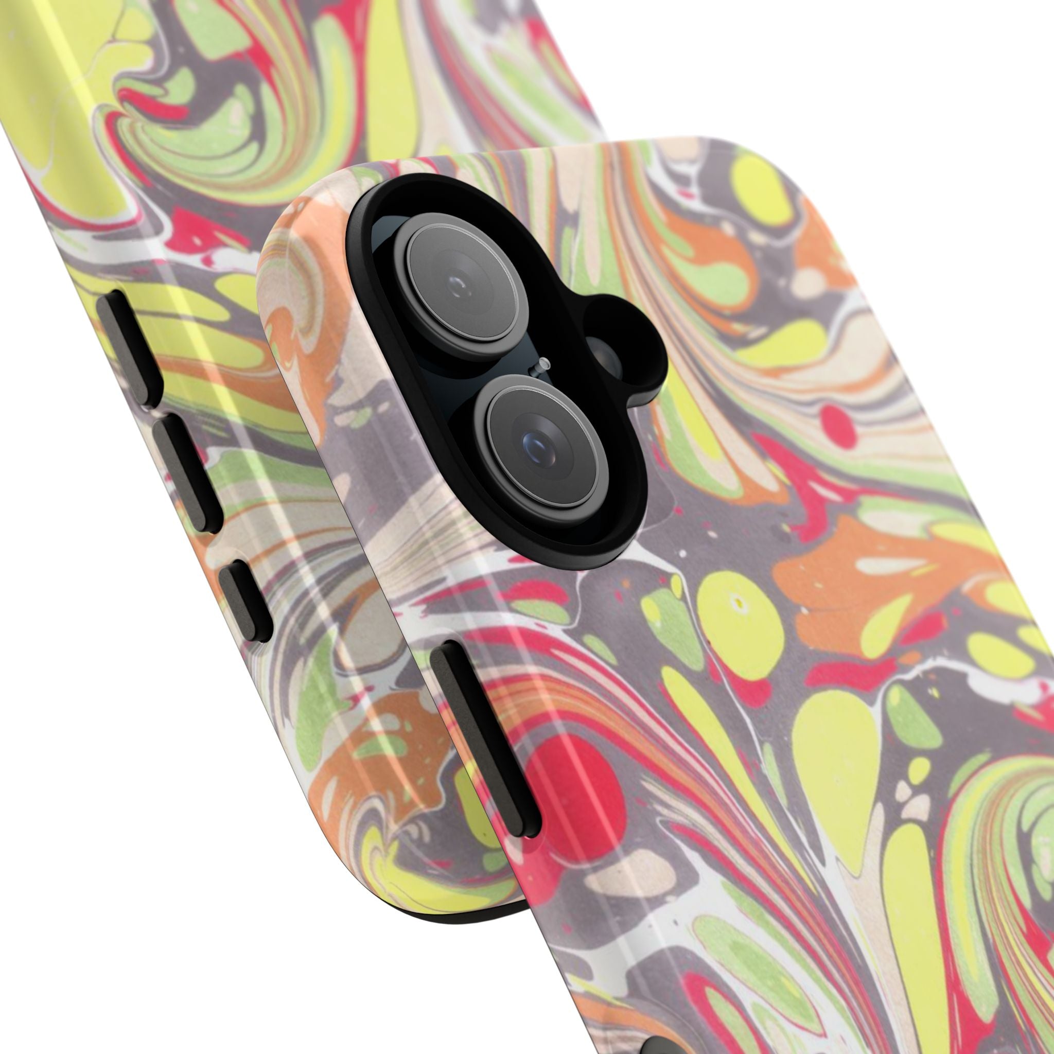 Yellow and Pink Swirl Marbled Italian Phone Case - Dual Layer - Matte or Glossy