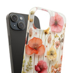Pink Floral Pressed Flowers - Slim Case