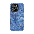 Blues Marbled Magnetic MAG SAFE Double Cover Phone Case