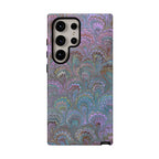 Lavender Marbled Peacock Durable Phone Case - Matte or Glossy