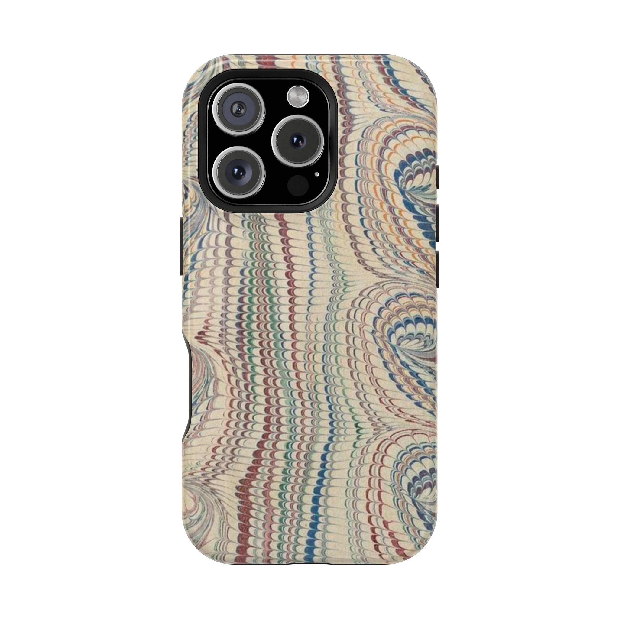 Italian Beige & Blue Marble Phone Case — Impact-Resistant Durable Case for Apple & Samsung
