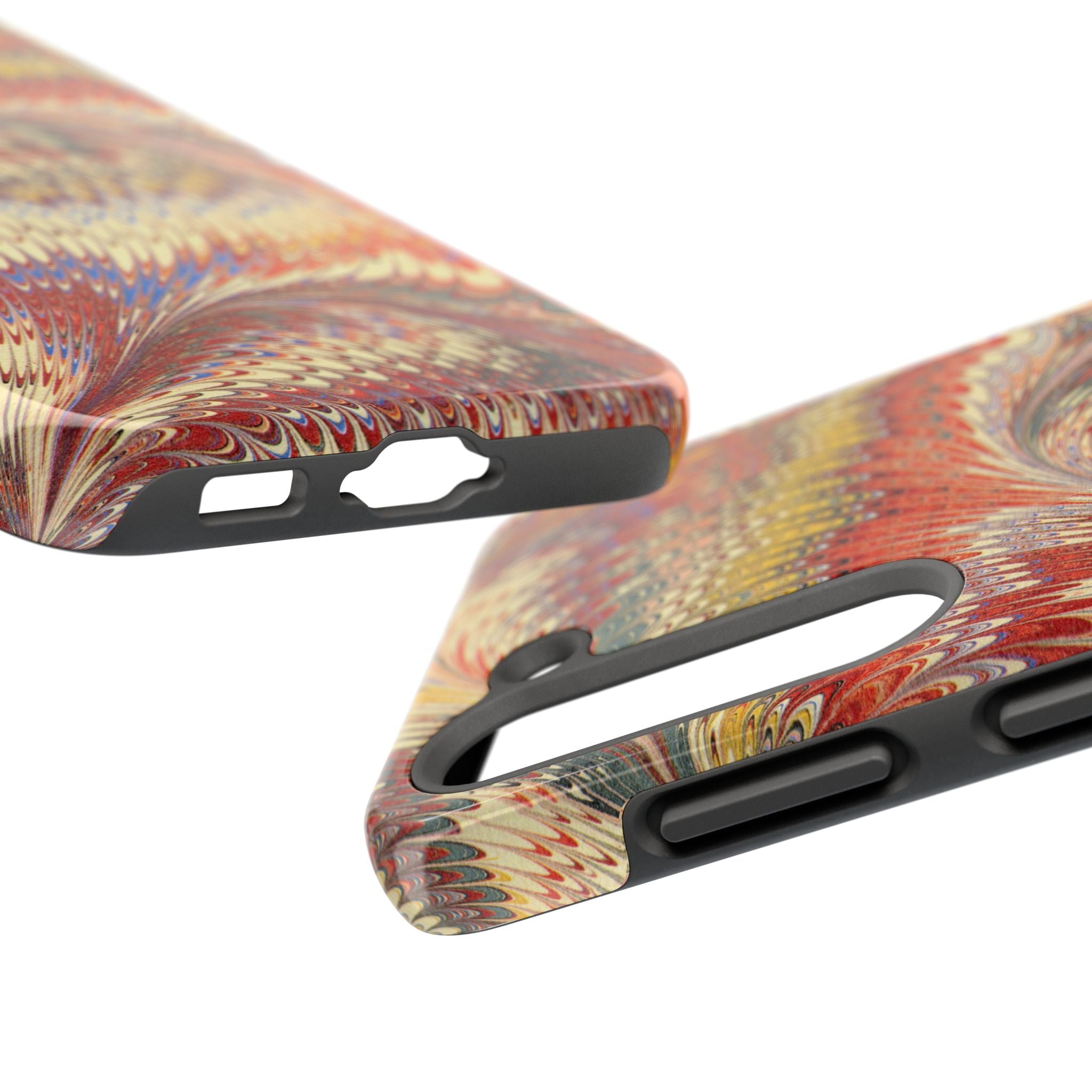 Marbled Swirl Tough Phone Case - Red Rust Orange Fall Colors, Heavy Duty Case. Alternative: Protective Phone Cover, Durable Smartphone Case,