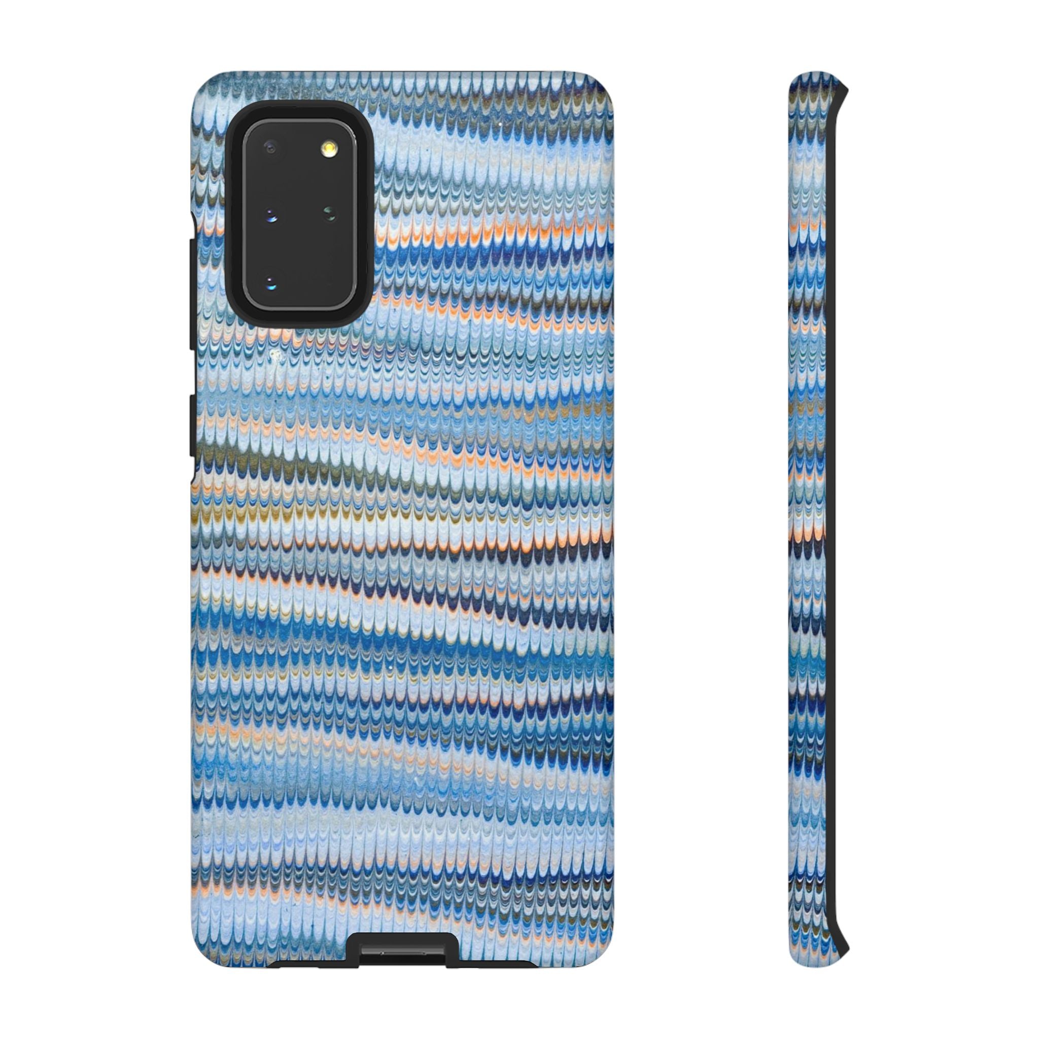 Blue Marbled Phone Cases iPhone 16 + Samsung + Apple + Google - all models, Vintage Marbled Design - Tough Cases