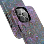Lavender Marbled Peacock Durable Phone Case - Matte or Glossy