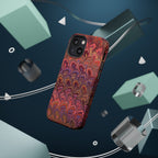 Mag Safe Marble iPhone Case - Red, Burgundy, Lavender & Gold Impact-Resistant