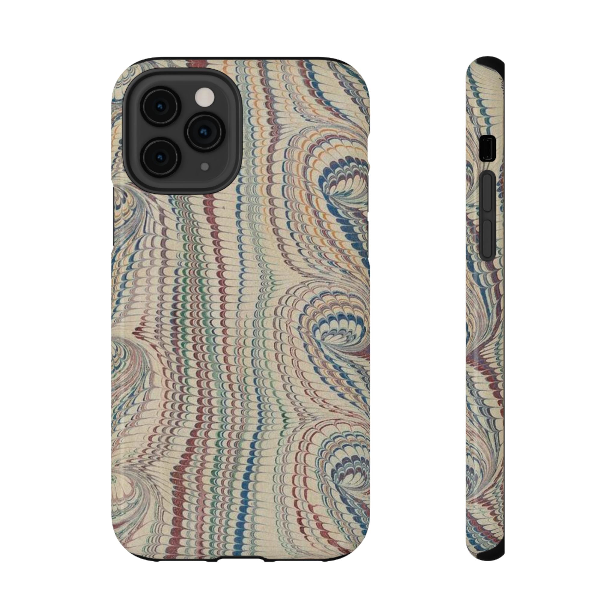 Italian Beige & Blue Marble Phone Case — Impact-Resistant Durable Case for Apple & Samsung