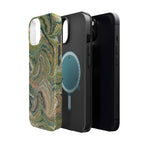 Green Pastel Italian Marble Design Magnetic MAG SAFE High Impact iPhone Cases