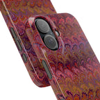 Reds, Lavenders, Marbled VIntage Design, Italian Feather Phone Case, Slim Phone Cases, IPHONE16 and all sizes