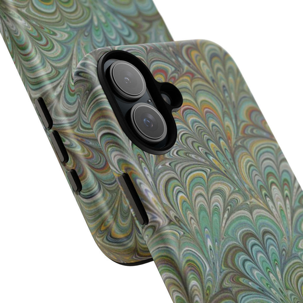 Green Peacock Marbled Phone Case — "Tough Cases" Ultra-Tough Protective Cover