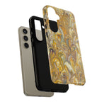 Golden Yellow Marbled Italian Phone Case - Dual Layer - Matte or Glossy