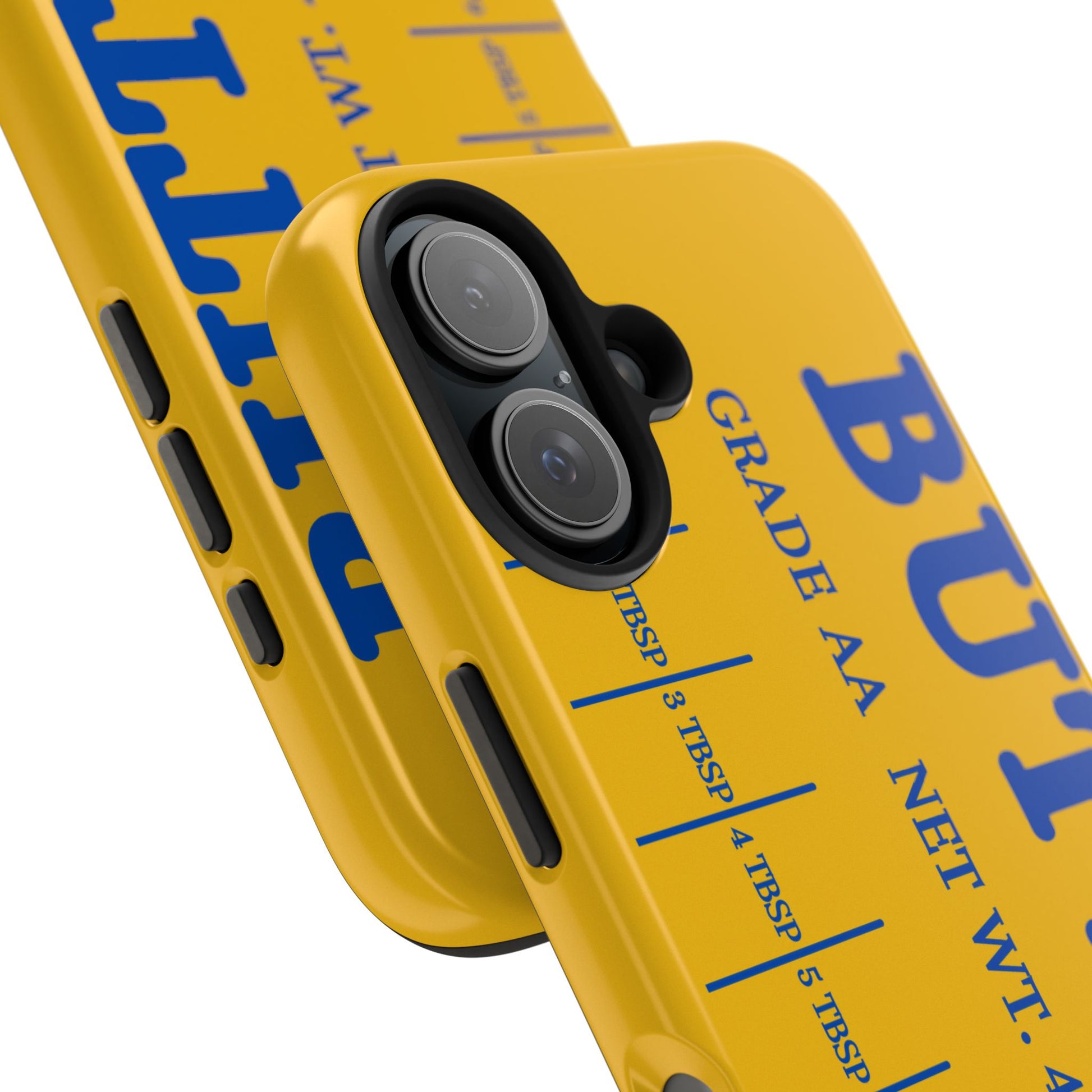Butter Yellow Tough Phone Cases, Funny iPhone 16 Cover, Protective Case Gift for Techies, Yellow Phone Accessories, Unique Gift for Phone